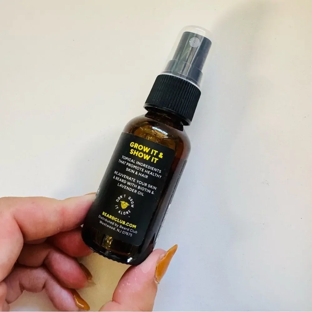 MENS NEW SEPHORA Beard Club Hair Grow Castor Oil Scented Vitamin Spray Bundle
